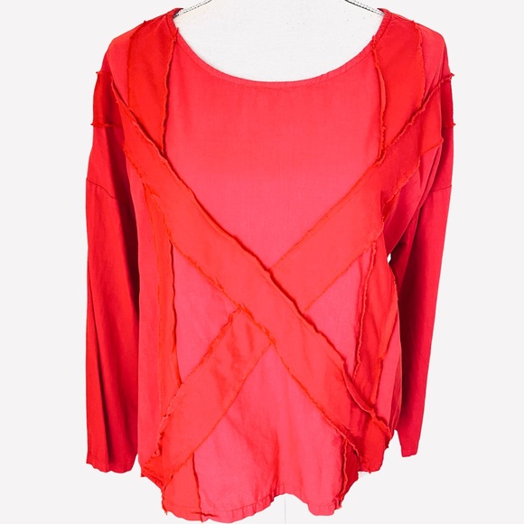 Prairie Underground Faded Red "Choke Cherry" "Harness Love" Cotton Top S - Picture 1 of 9